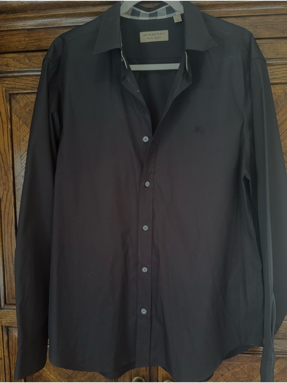 Burberry Men’s Black Long-Sleeve Button Shirt